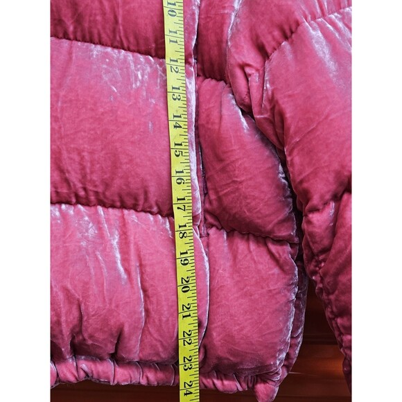 Moncler Fuchsia Caille Velvet Puffer Jacket Coat Womens 4 Pink - Picture 2 of 11